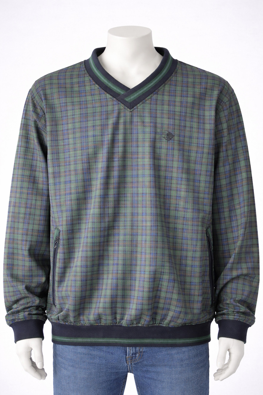 Vintage Inspired Plaid Pullover Windbreaker Retro Golf Style Jacket Jerzees Lrge